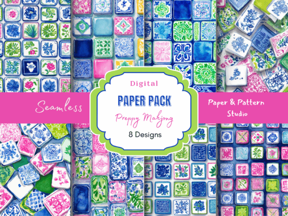Download Preppy Mahjong Seamless Paper - Paper Collection