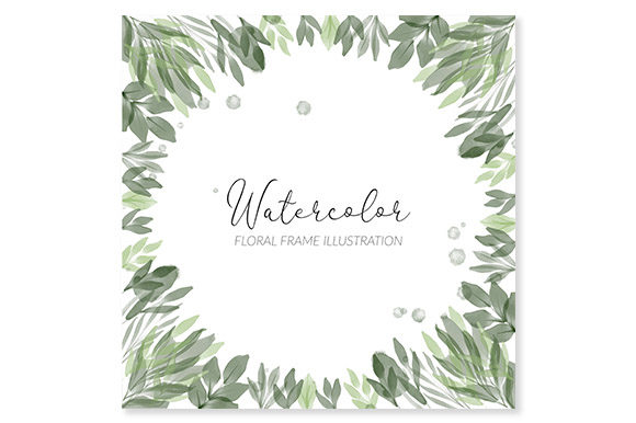Download Green Leaf Watercolor Square Frame - Green leaf Collection