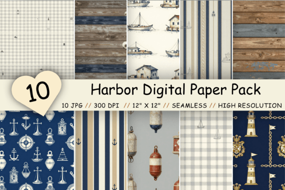 Download Harbor Digital Paper Pack, Coastal Port - Paper Collection
