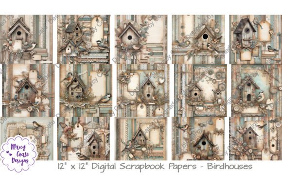 Download Birdhouse 12x12 Digital Scrapbook Papers - Paper Collection