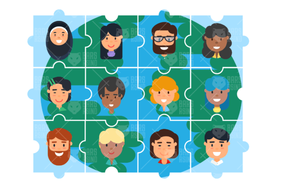 Download Diversity Community Puzzles Illustration - Unity Collection