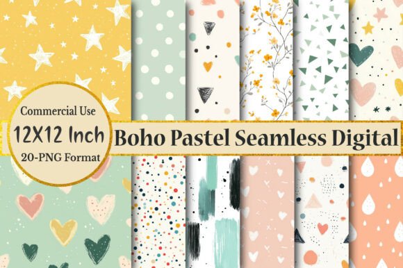 Download Boho Pastel Seamless Digital Paper - Paper Collection