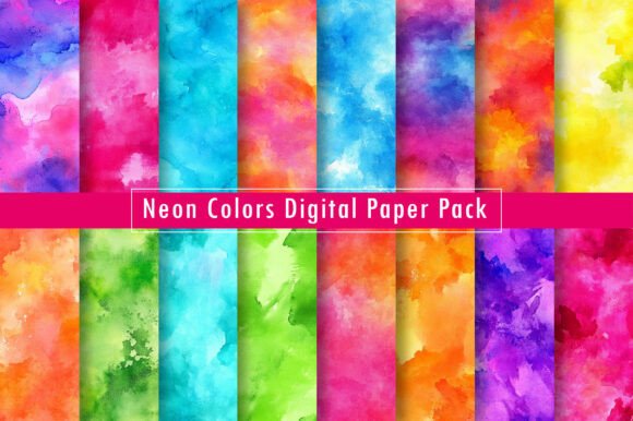Download Neon Colors Digital Paper Pack - Paper Collection