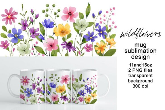 Download Mug Wrap, Sublimation Design Flowers - Wrap Collection