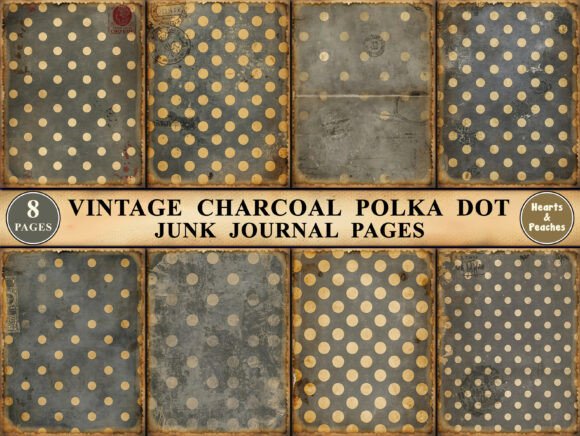 Download Vintage Charcoal Polka Dot Paper Pack - Paper Collection