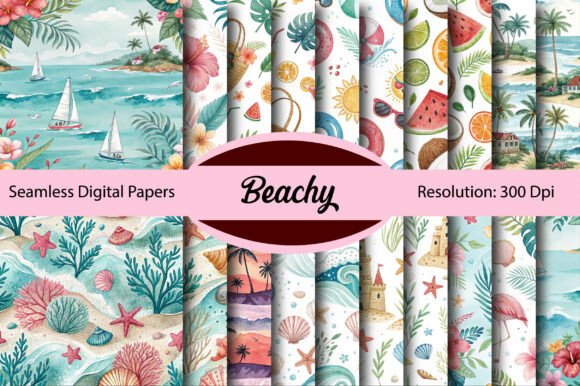 Download Beachy Seamless Digital Paper - Paper Collection