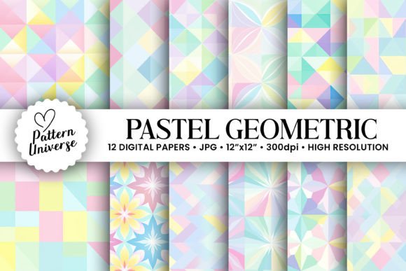 Download Pastel Geometric Shapes Digital Papers - Paper Collection