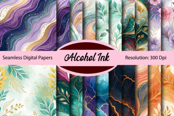 Download Alcohol Ink Seamless Digital Paper - Paper Collection