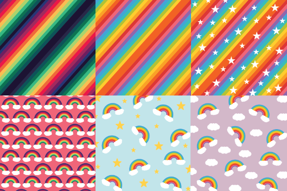 Download Rainbow Pattern Bundle, Digital Paper - Paper Collection
