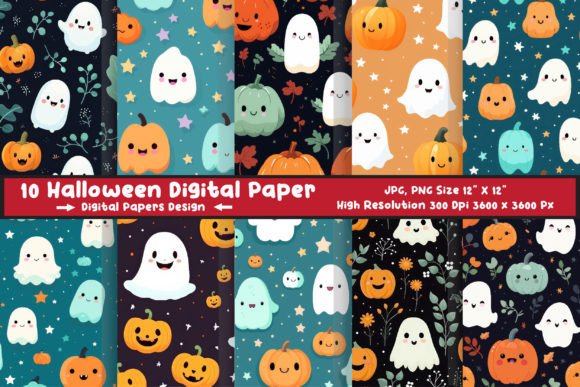 Download Halloween Pattern Digital Paper Pack - Paper Collection