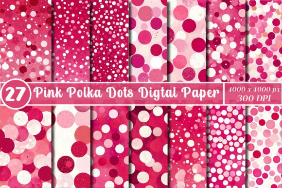 Download Pink Polka Dots Digtal Paper - Paper Collection