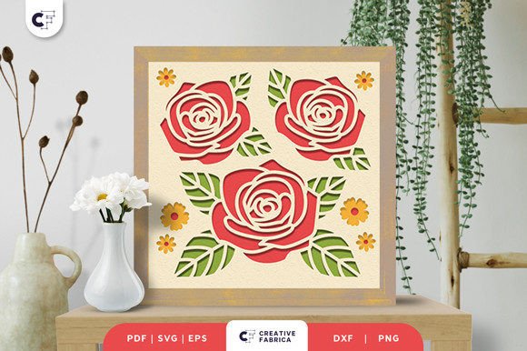 Download Blooming Roses 3D Shadow Box Papercut - Paper Collection