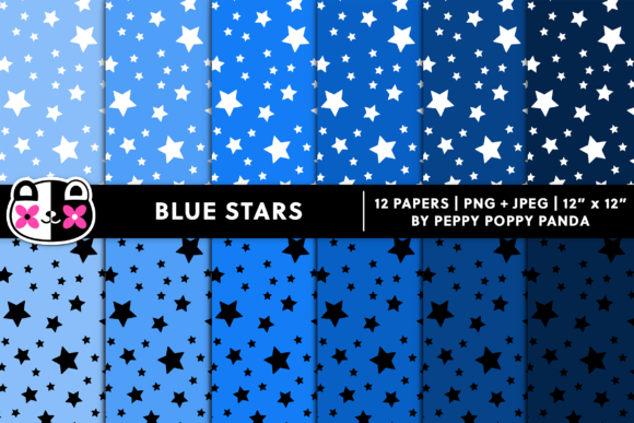 Download Blue Confetti Stars Digital Paper Set - Paper Collection
