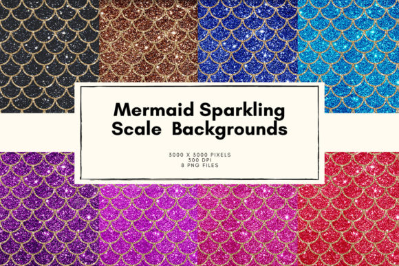 Download Gold Mermaid Colorful Digital Paper - Paper Collection