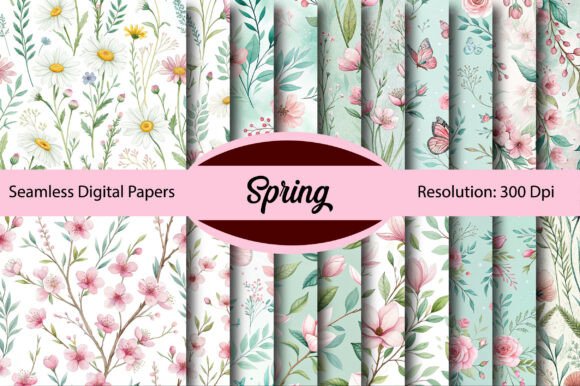Download Spring Seamless Digital Paper - Paper Collection