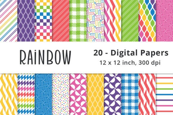 Download Rainbow Pattern Digital Paper Background - Paper Collection