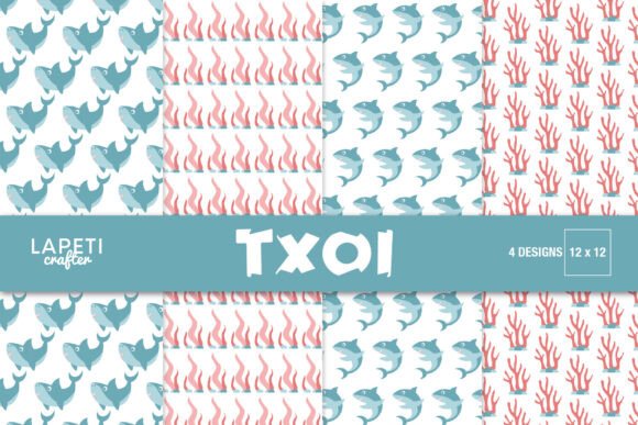 Download Shark Ocean Digital Paper 12x12 - Paper Collection