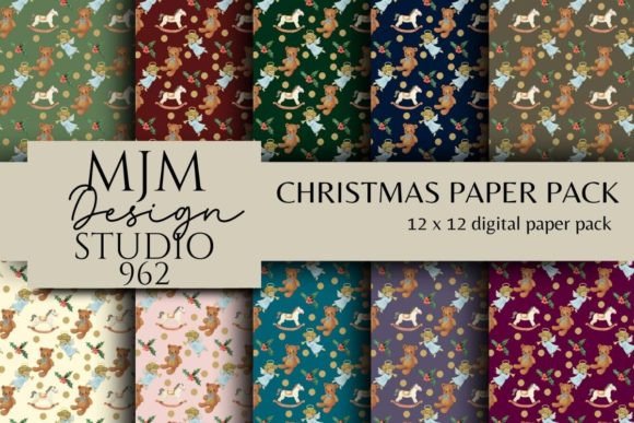 Download Vintage Christmas Digital Paper 12x12 - Paper Collection