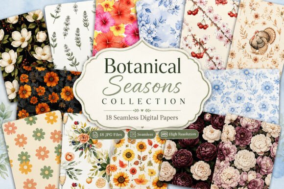 Download Botanical Seasons Seamless Paper - Paper Collection