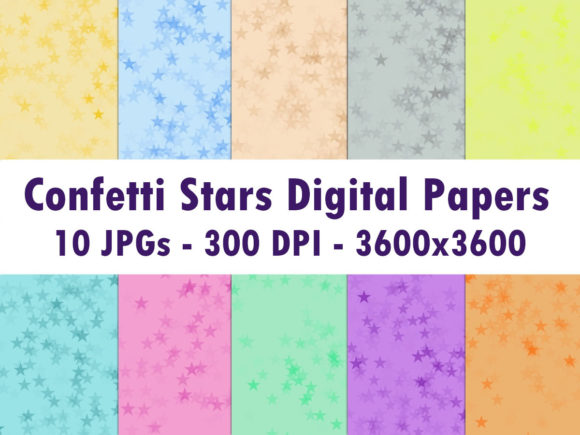 Download Confetti Stars Digital Papers JPGs - Paper Collection