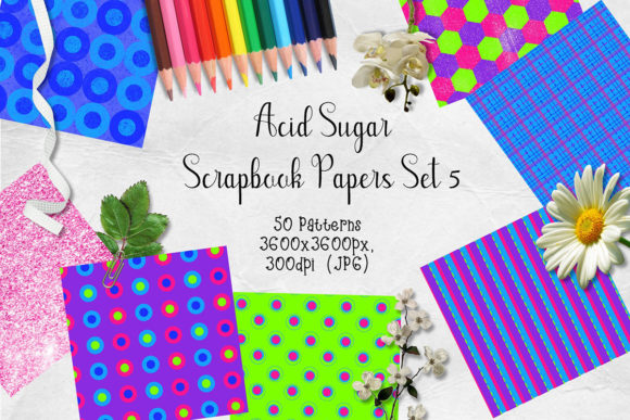 Download Acid Sugar Scrapbook Paper Set 5 - Paper Collection