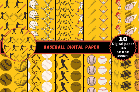 Download Baseball Digital Paper - Paper Collection