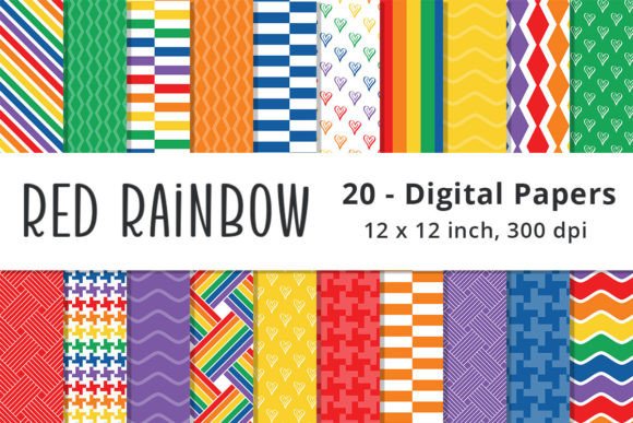 Download Rainbow Pattern Background Digital Paper - Paper Collection
