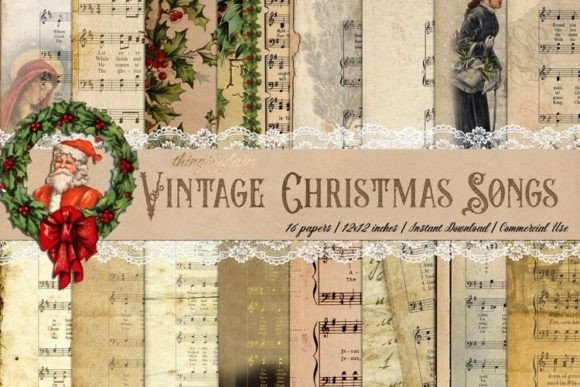 Download Christmas Old Music Sheet Papers 12in - Paper Collection