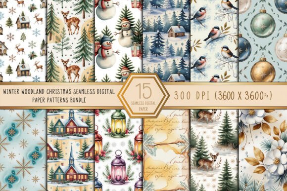 Download Winter Woodland Christmas Seamless Paper - Paper Collection