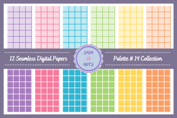 Download Seamless Rainbow Grid Digital Papers - Paper Collection