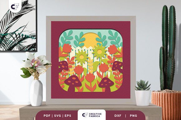 Download Blooming Garden 3D Paper Cut SVG - Paper Collection