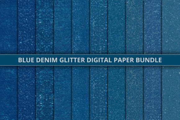Download Blue Denim Glitter Digital Paper Bundle - Paper Collection