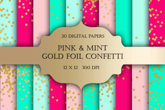 Download Pink Gold Foil Confetti Digital Paper - Paper Collection