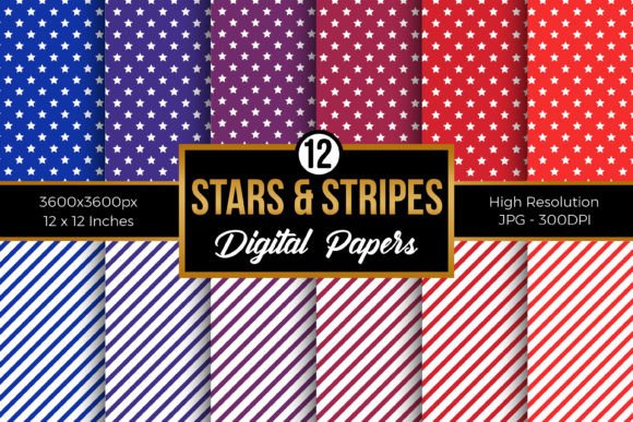 Download Red Blue Stars &amp; Stripes Digital Papers - Paper Collection