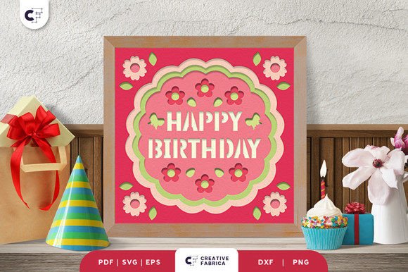 Download Blooming Birthday 3D Shadow Box Papercut - Paper Collection